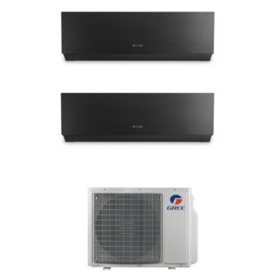 CLIMATIZZATORE GREE CLIVIA BLACK DUALSPLIT 9000+12000+GWHD18NK6OO INVERTER R-32 WI-FI