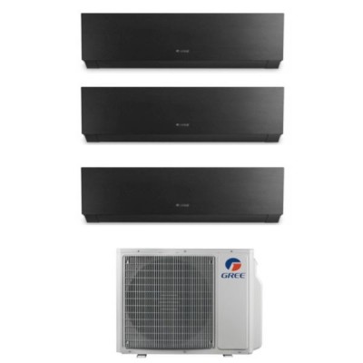 CLIMATIZZATORE GREE CLIVIA BLACK TRIALSPLIT 9000+9000+9000+GWHD21NK6OO INVERTER R-32 WI-FI